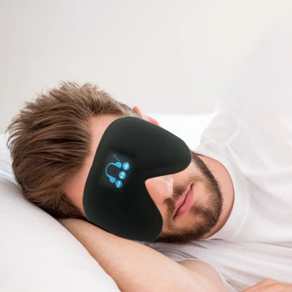 Bluetooth 5.0 Inalámbrico de Auriculares Estéreo 3D Máscara para Dormir Diadema Sueño Suave Auriculares para Dormir de la Máscara de Ojo de la Música de los Auriculares 5