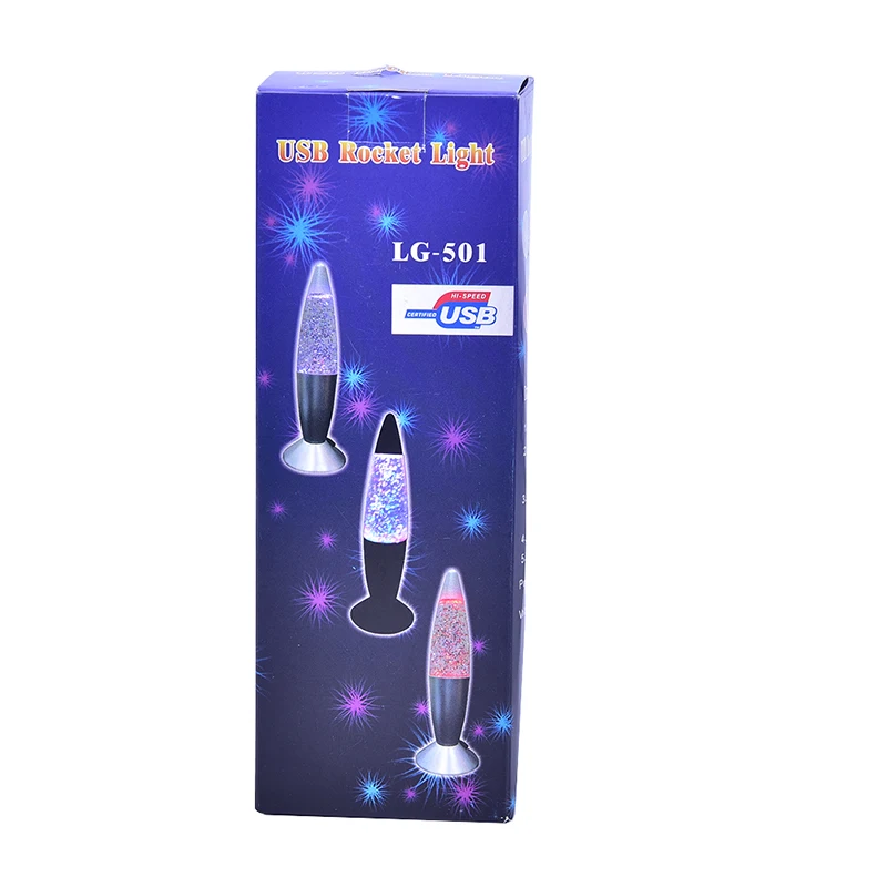 1PCS 3D de Cohetes Múltiples de Cambio de Color de Lámpara de Lava del RGB LED del Brillo de Luz de la Noche de Navidad 5