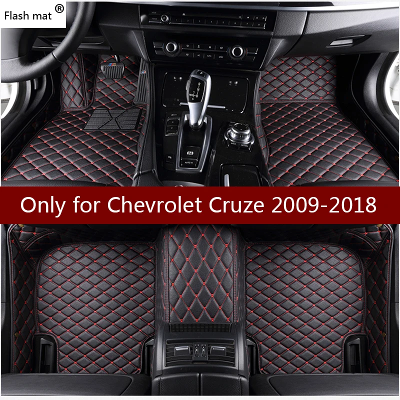 Flash tapete de cuero de coche alfombras de piso para Chevrolet Cruze 2009 2010 2011-2016 2017 2018 Personalizado Almohadillas de las patas de automóviles alfombras de coche cubre 5