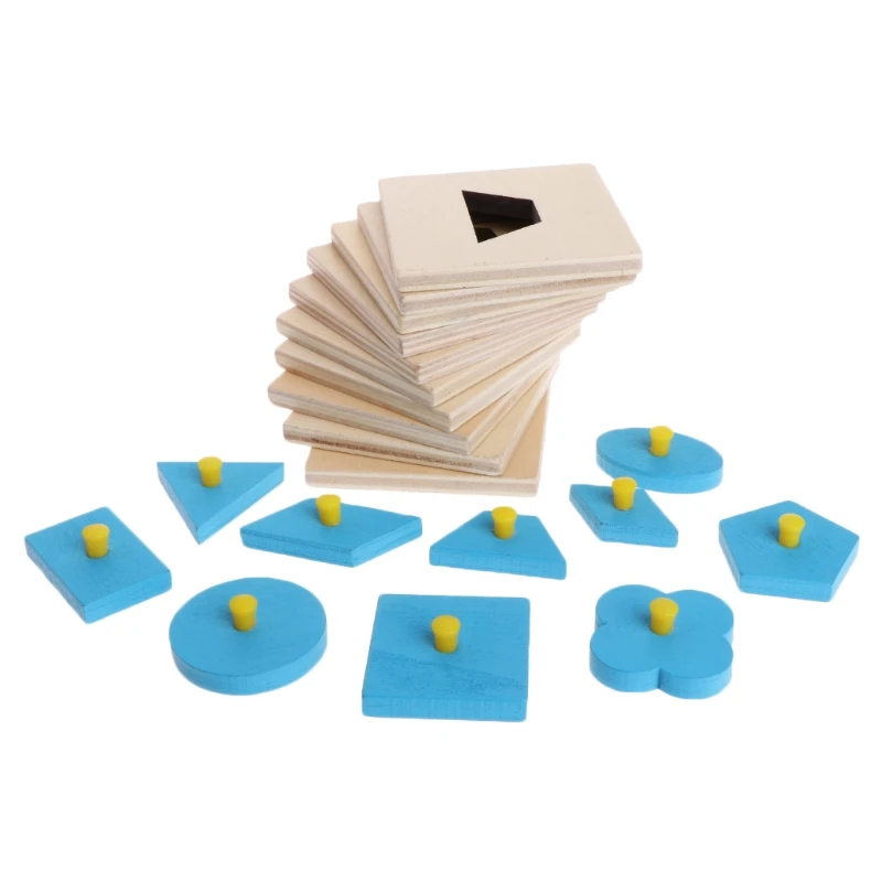 10pcs Montessori Formas de Clasificación de Rompecabezas de la Geometría de la Junta de Educación Preescolar de los Niños Juguetes 5
