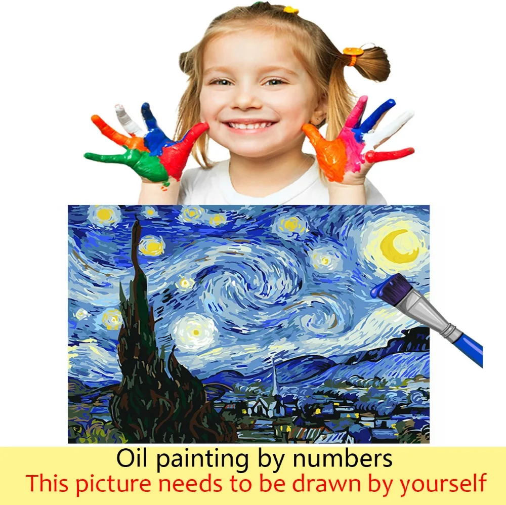 Travieso corte pinturas de gatos fotos por números en lienzo de dibujo de la imagen de paint el número de colores para niños 5