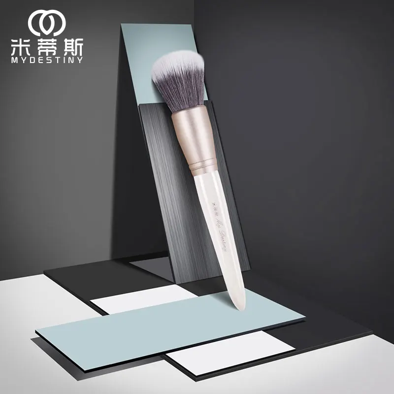 MyDestiny pincel de maquillaje-El Blanco de la Nieve de la serie-el Rubor y polvo de pincel de pelo sintético cosméticos&herramienta de plumas-belleza 5