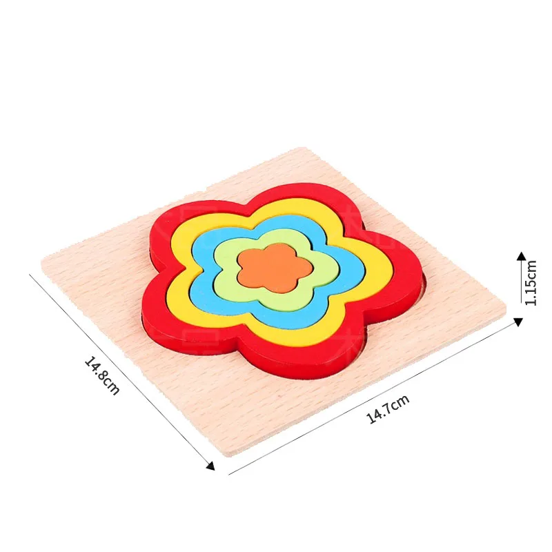 3D de Madera de la Forma Geométrica del rompecabezas de Rompecabezas del Juguete Educativo Temprano Aprendizaje de la Educación Montessori para Niños de dibujos animados de Lucha Divertido Juguete de Regalo 5