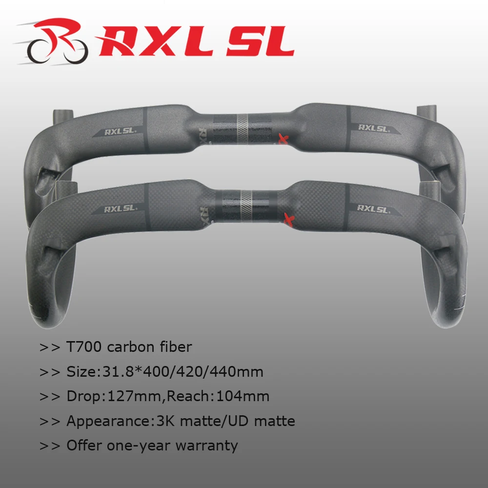 RXL SL de Carbono manillar Para Bicicleta 31.8*400/420/440mm Bicicleta de Carretera con Manillar 3K/UD Mate Ciclismo de Caída de la Barra de 5