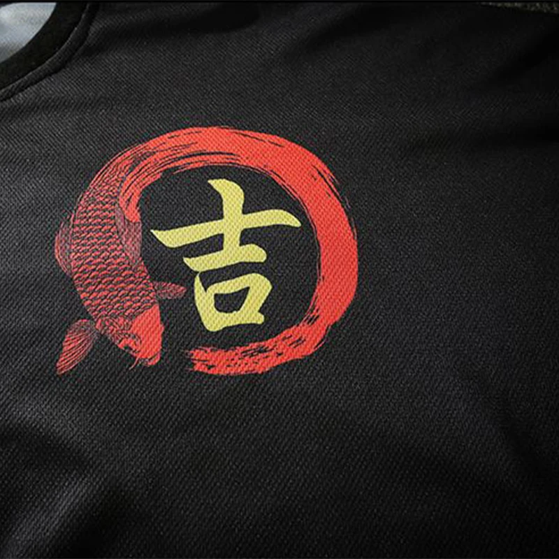 11 BYBB OSCURO Kanji Estilo de la Carpa de Impresión de la Camiseta de Verano Divertido Patrón de Manga Corta de los Hombres de Hip Hop Ropa Casual Camiseta camisetas JQ05 5