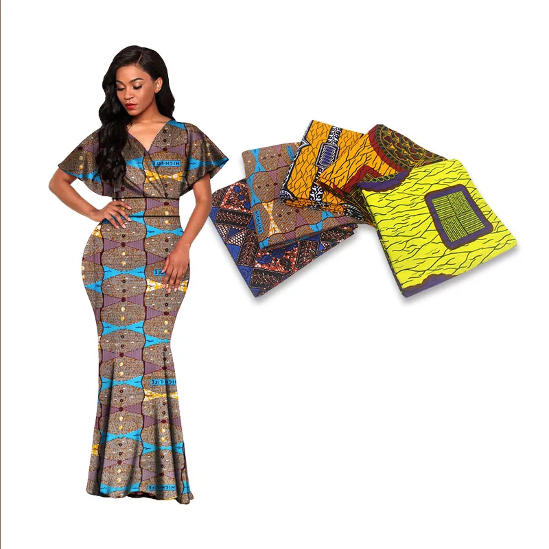 Nueva llegada de africanos cera de impresión de tela de tela africana ankara tela mayorista 6yard poliéster transpirable de alta calidad barato 5