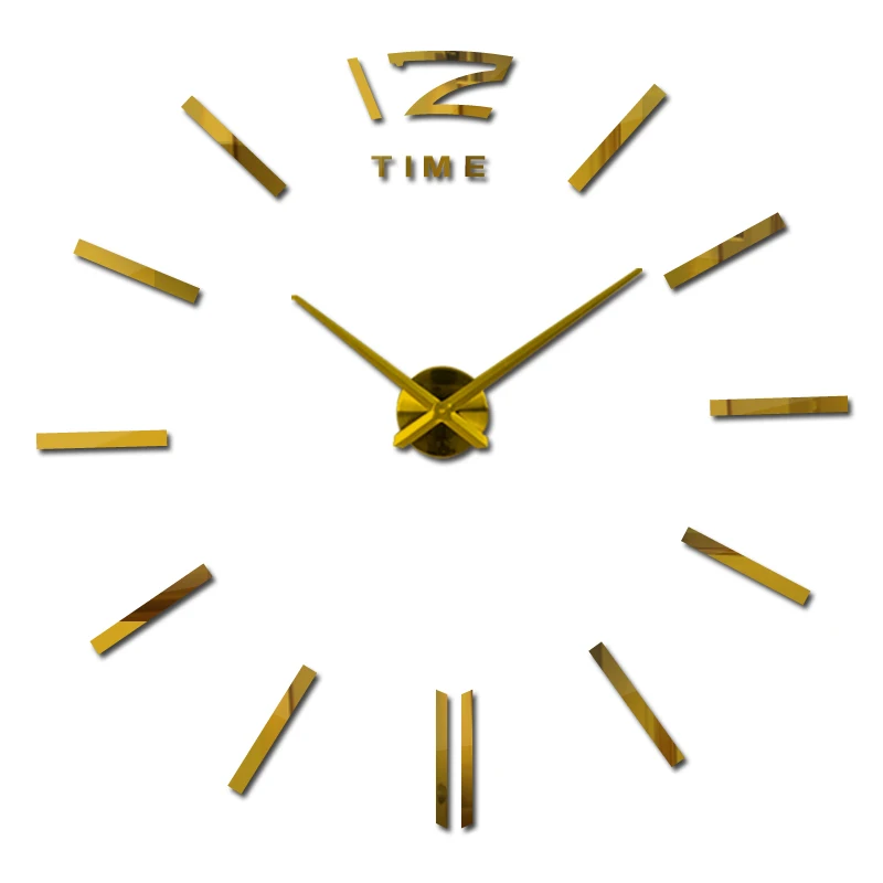 Nueva llegada relojes de Cuarzo Breve relojes 3d real gran reloj de pared se apresuraron espejo pegatinas diy sala de estar DESCUENTOS Aún la vida 5