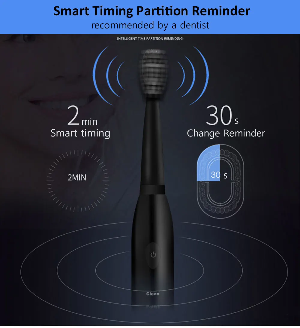Potente Ultrasónico Sonic Cepillo de dientes Eléctrico Recargable USB Cepillo de Dientes 41000 Tiempo/Min Electrónica de Blanqueamiento de Dientes Cepillo 5