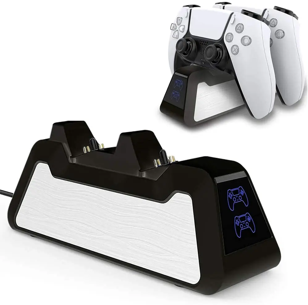 PS5 Controlador de Cargador Compatible para Playstation 5 Controlador, la nueva Versión de USB de Carga del Cargador de la Estación de Acoplamiento Stand-Negro 5