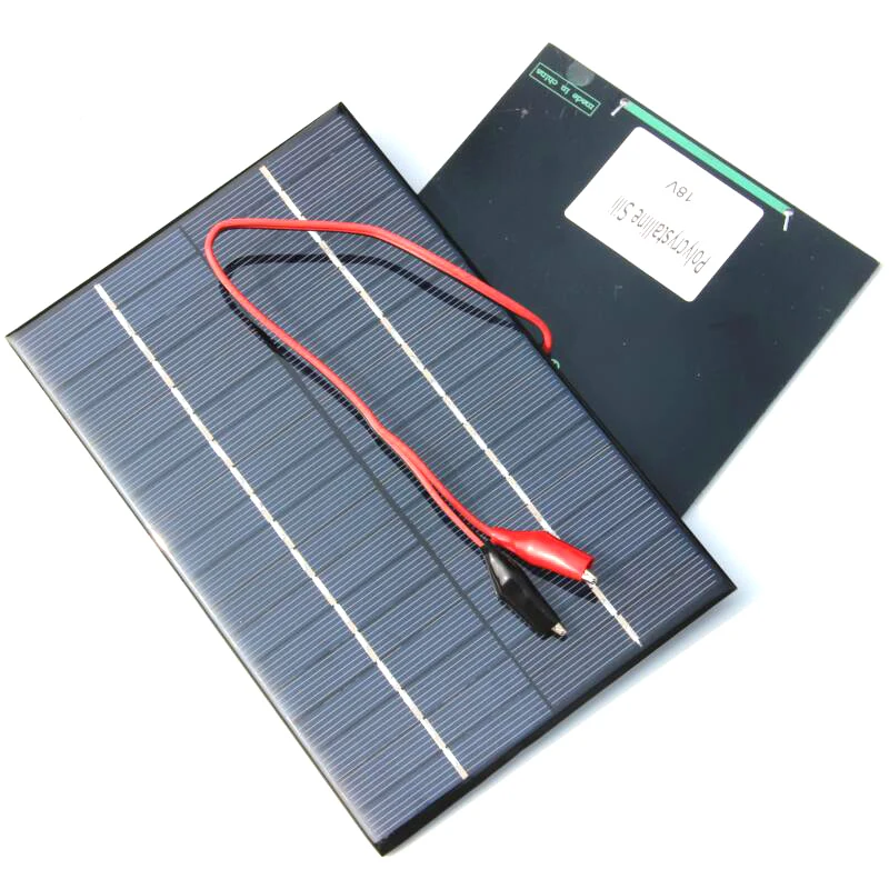 La célula Solar 4.2 W 18V de Células Solares Policristalinas de Panel Solar+pinza Cocodrilo Para la Carga de Batería de 12V 200x130x3MM 5