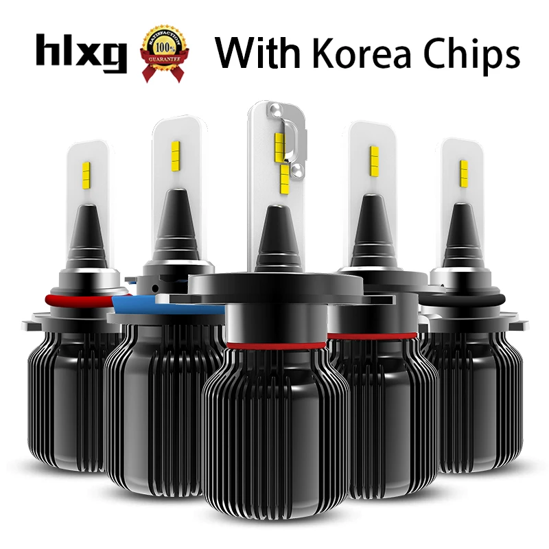 Hlxg 2PCS H4 H7 LED H11 40W 8000LM/Set CSP Chips de 12V 24V 6000K Faro de Coche Bombillas 9006 9005 HB3 HB4 AutoBulb lámparas de diseño automovilístico 5