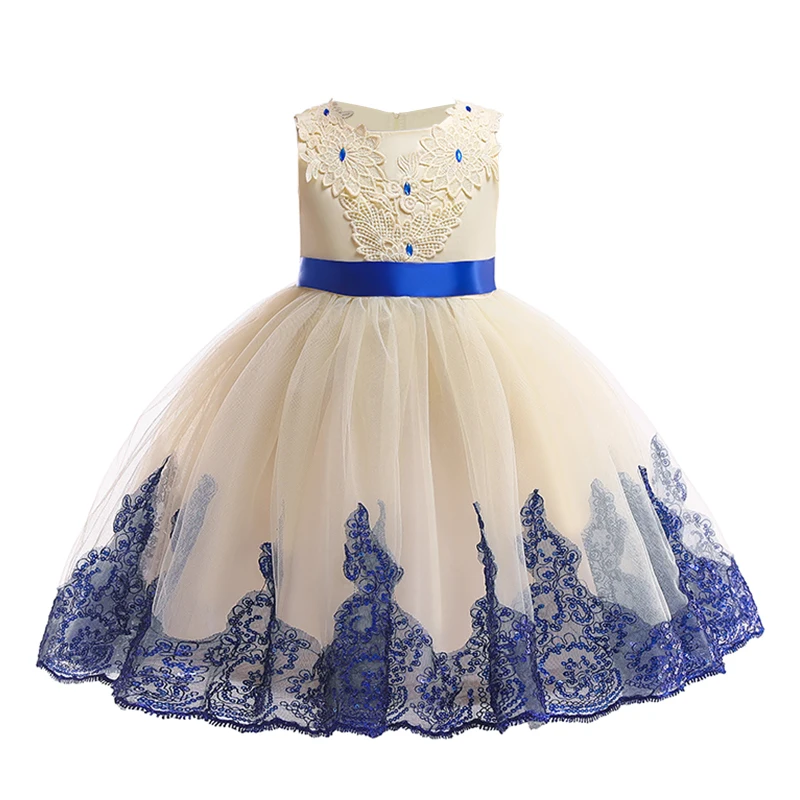 Vestido de malla Chica de la Princesa de los Niños Vestidos de Rendimiento Escolar de Ropa de la Boda Vestido Tutu Parte de las Niñas Muestran Traje Formal 5