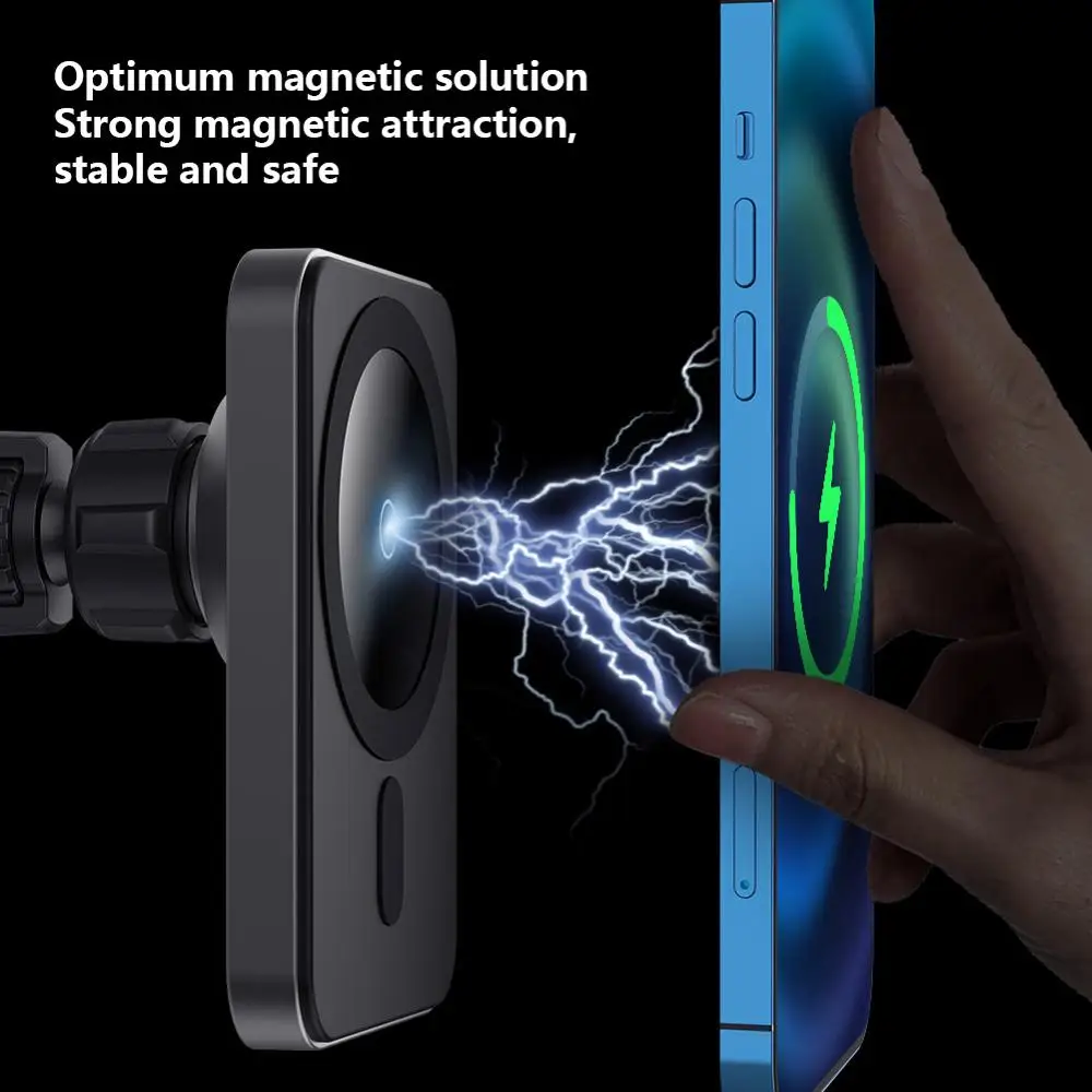 Magnético de teléfono para coche titular de 15w qi cargador inalámbrico para el iPhone X Samsung S10 S9 S8 teléfono titular de Carga Rápida 5