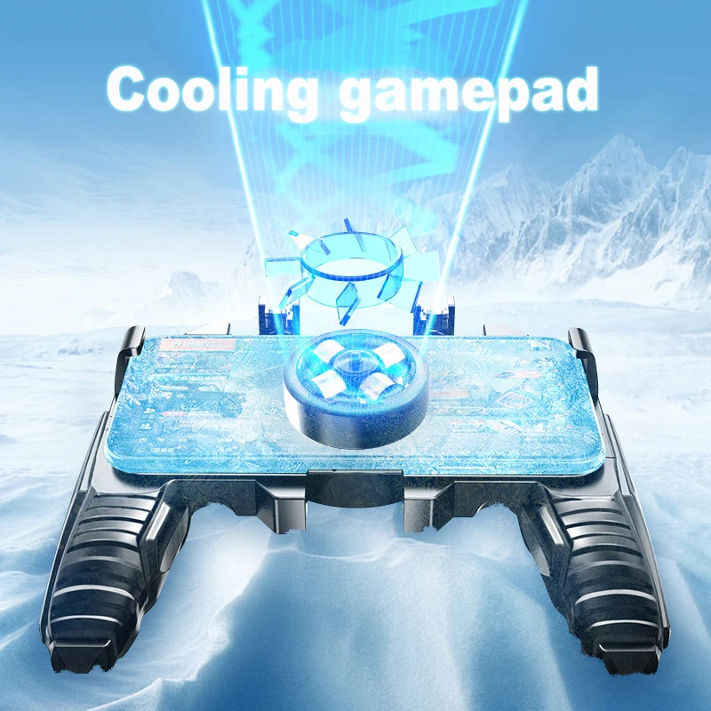 PUBG Móvil Joystick Controlador de Rotación del Botón de Mando Para PUBG IOS Android 4 Dedo Operativo Gamepad Con Ventilador de Refrigeración 5