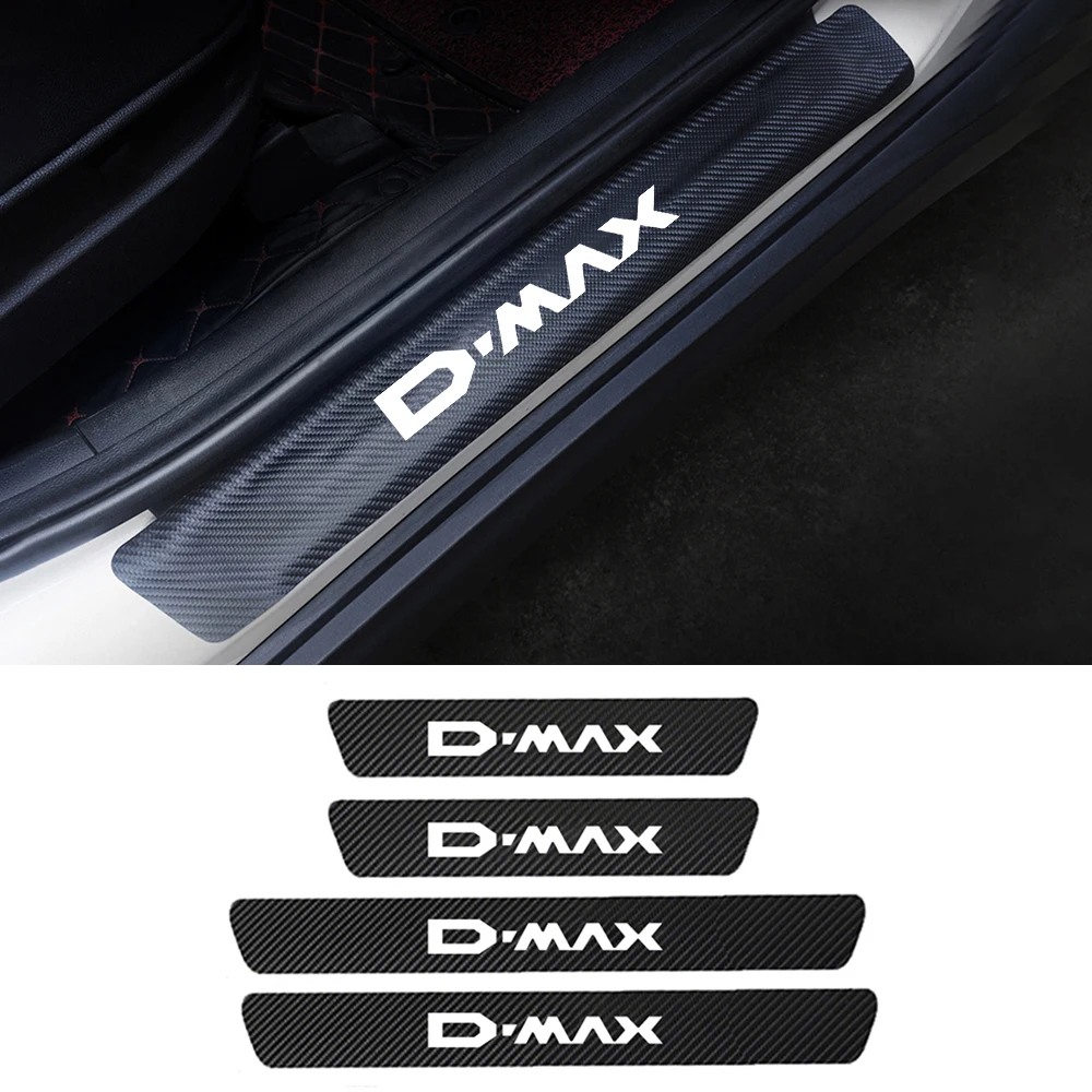 Para Isuzu Nuevo Isuzu D-MAX Dmax MU-X Mux D max 4pcs de Cuero de la PU de Fibra de Carbono Coche Umbral de la Puerta Protector de Pegatinas de Accesorios de Automóviles 5