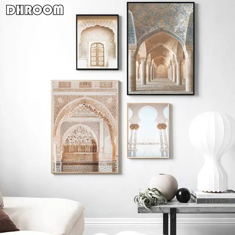 Marruecos Árabe De La Puerta De La Arquitectura Lienzo De Pintura De Viaje Paisaje De La Impresión Del Cartel Islámica Arte De La Pared De La Imagen De La Fotografía Musulmán Decoración 5
