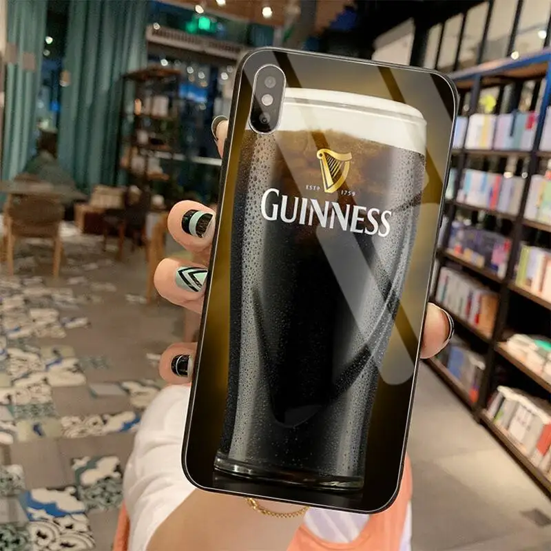 Guinness, la Cerveza Oscura Cubierta de Negro de Cáscara Suave de la caja del Teléfono de Vidrio Templado Para IPhone 11 Pro XR XS MAX 8 X 7 6 6 Plus SE 2020 Caso 5