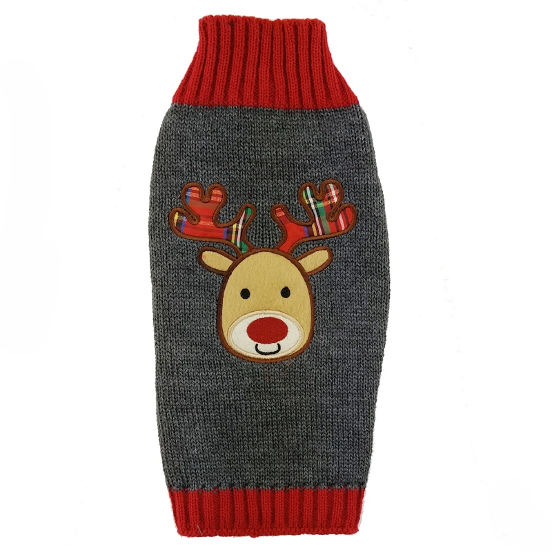 Xmas Mascota De Ropa De Perro Reno Diseño Suéter De Navidad Cálido Abrigo Cachorro De Prendas De Punto Jersey De Elk Trajes Para Medianas Y Grandes Perros 5