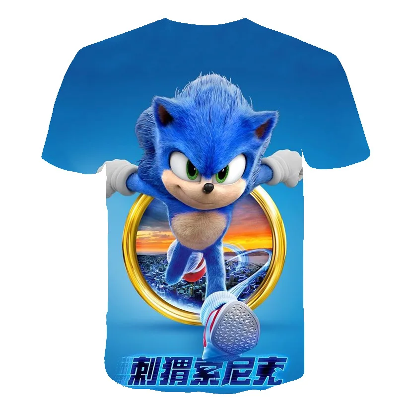 La Impresión en 3D de dibujos animados de Anime de Sonic the Hedgehog para Niños T-shirt 2020 Diversión de Verano Lindo T-shirt Niños y Niñas de O-Cuello Casual Tops 5