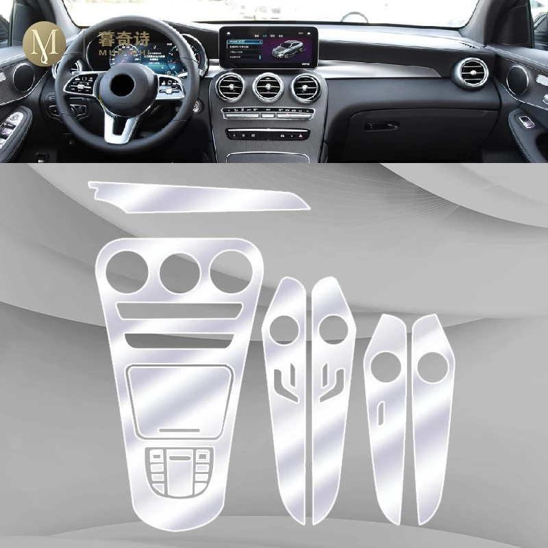 Para el Benz de Mercedes GLC 260 300 2020 Interior del Coche de la consola central Transparente TPU película Protectora Anti-arañazos Accesorios Reformar 5