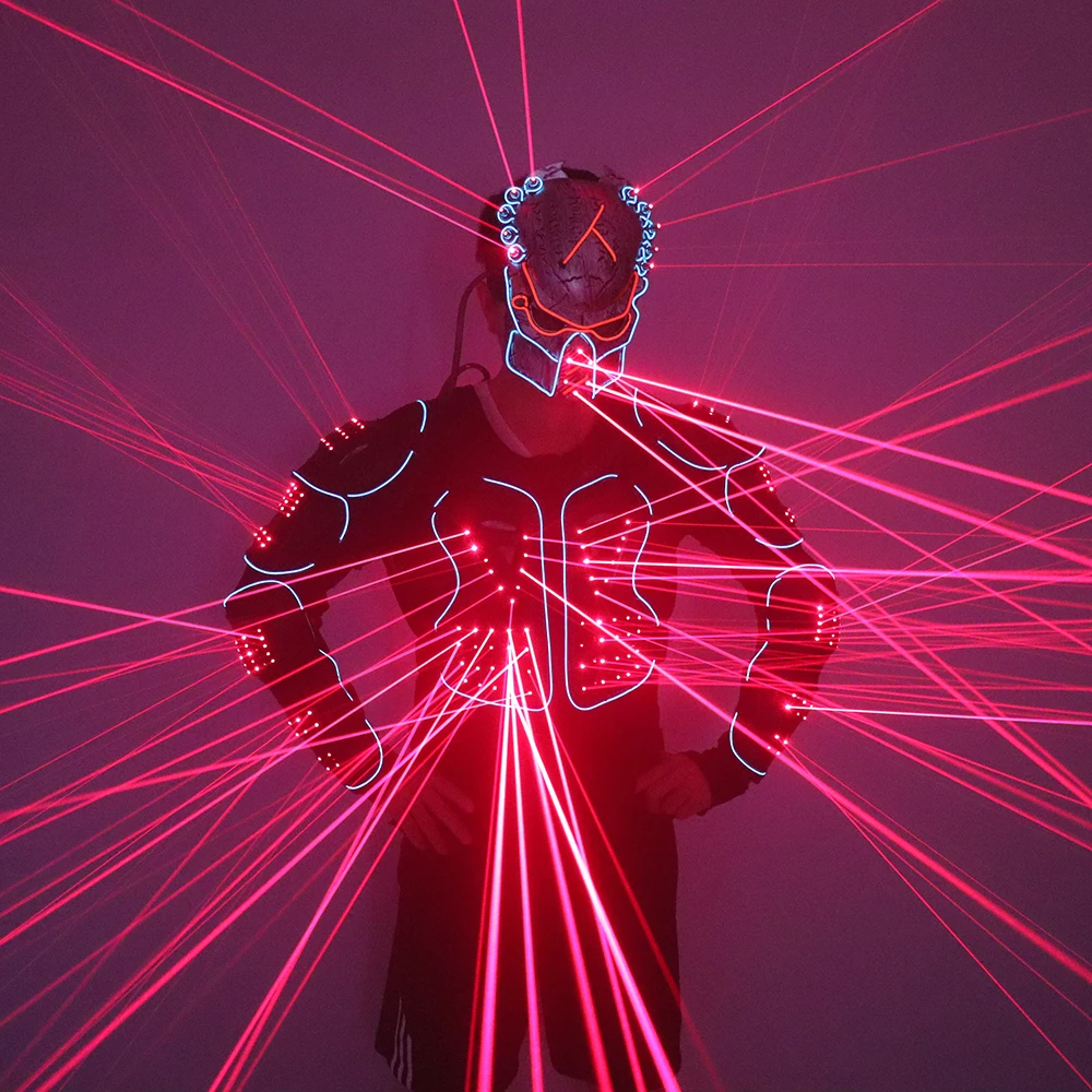2020 Nuevo Láser de Traje-Robot de 650nm Láser Rojo de la Armadura Trajes Láser Hombre de la Etapa LED de altas prestaciones Ropa Espectáculo de Láser Ropa 5