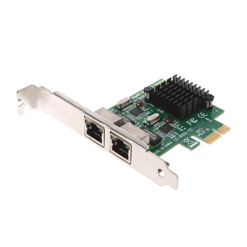 Puerto Dual PCI-E X1 Gigabit Ethernet Tarjeta de Red 10/100/1000Mbps Tasa de Adaptador 5