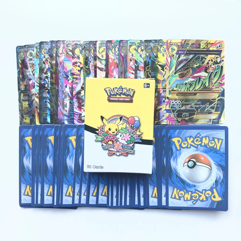 60pcs/Caja de Tarjetas Pokemon Mega Monstruo de cartas coleccionables de POKÉMON: el Sol y la Luna Evoluciones de Refuerzo Cuadro de cartas Coleccionables Juguetes Para los Niños 5