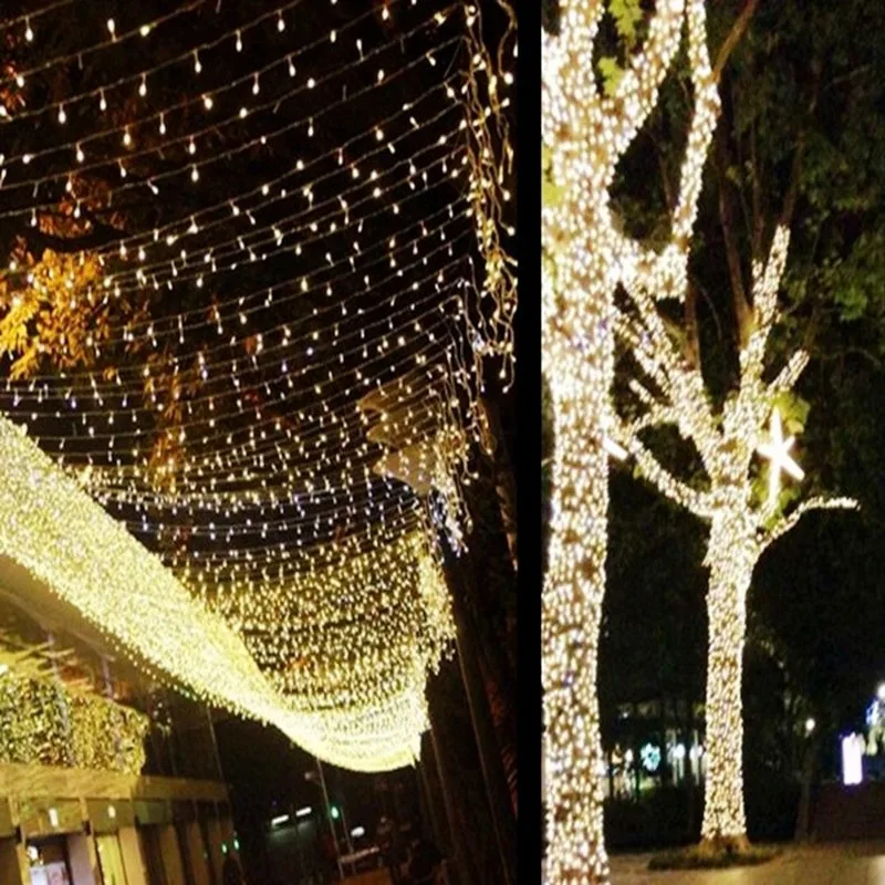 Impermeable al aire libre del Jardín de la Guirnalda de Luz 100M LED de Hadas Cadena de Luces de 600 Led de la Fiesta de Navidad de la Boda Holiday Decoración de la iluminación de 5