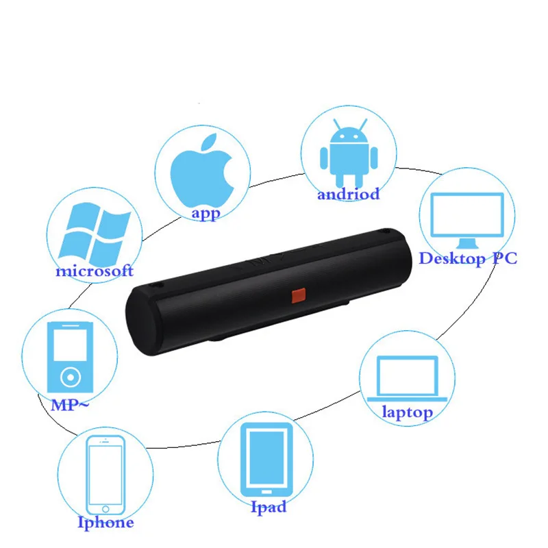 E18 Inalámbrica Bluetooth Altavoces al aire libre altavoz portátil multi-función de la tarjeta de audio Para Teléfonos Inteligentes largo de Altavoces boombox 5