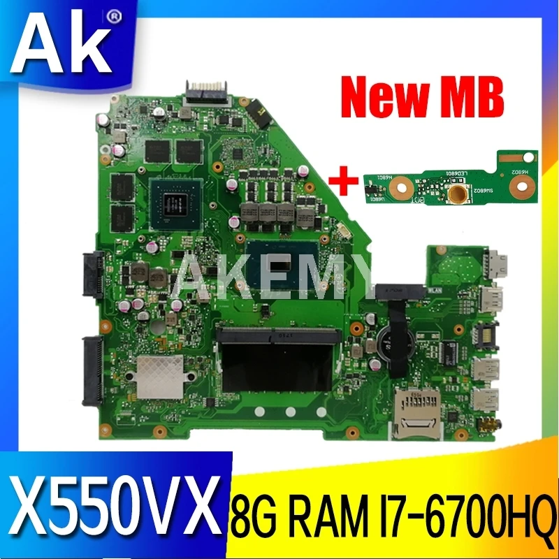 Nuevo!!! X550VX de la Placa base De ASUS X550VX X550VXK X550VQ Portátil Placa base la Placa base GTX 950M I7-6700HQ 8GB 5