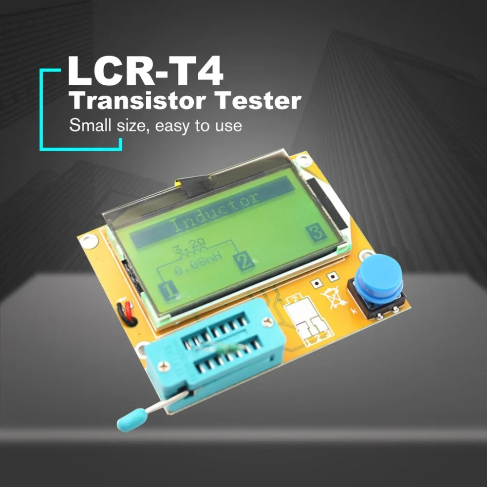 LCR-T4 LCD Digital de Transistor Tester Medidor de luz de fondo Diodo Triodo Capacitancia Medidor de ESR Para MOSFET/JFET/PNP/NPN L/C/R 1 5