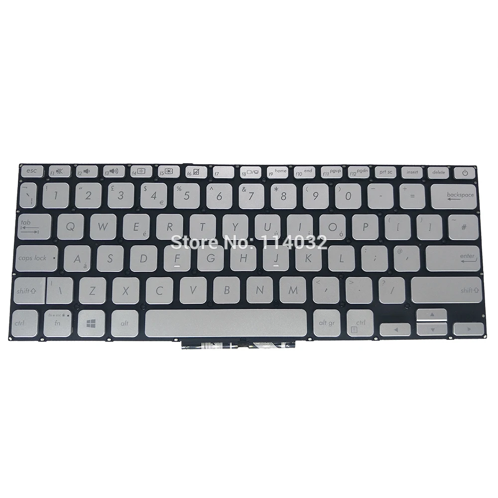 UK teclado para ASUS Vivobook 14 15 X409 x409ua x409fa inglés GB de plata sin marco MP-13J66E0-5281 19F479420001Q 0KNB0-3108SP00 5