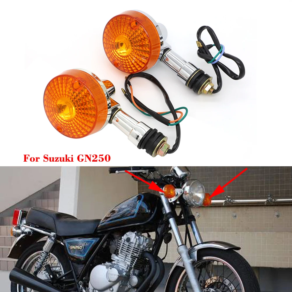 Delantero de la motocicleta parte Trasera de las Señales de Giro, Luces de Iluminación de la Lámpara de Indicadores Para Suzuki GN250 GN 250 5