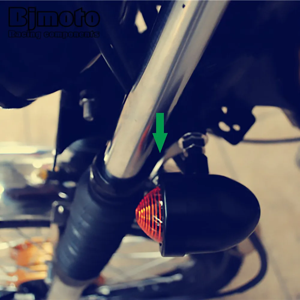 BJMOTO Universal de Par M10 Motocicleta Indicador de Señal de Giro Luz de Asiento Soporte de adaptador de Montaje Cafe Racer Flecha Titular de la lámpara de la almohadilla 5