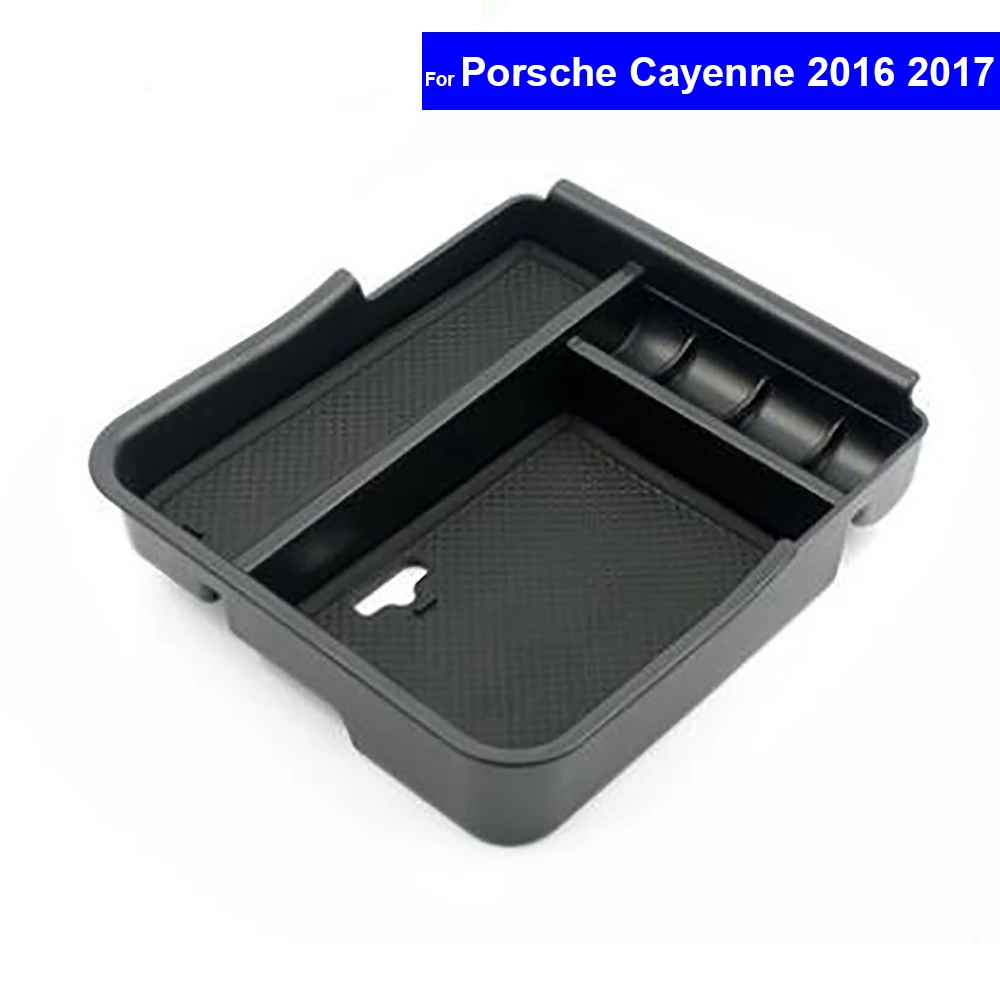 Coche Apoyabrazos de la Consola central Caja de Almacenamiento Secundario de la Bandeja de la Caja de guantes de Contenedores para el Porsche Panamera / Cayenne 2011~2017 Automático Apoyabrazos 5