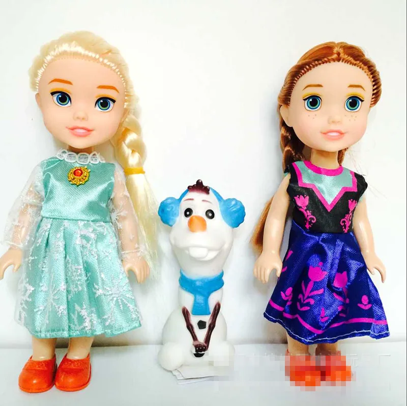 3pcs Frozen 2 la Princesa Anna Elsa Muñecas Para Niñas Juguetes de la Princesa Anna Elsa Muñecas 8 estilos de ropa de 16cm de Plástico Pequeñas Muñecas del Bebé 5