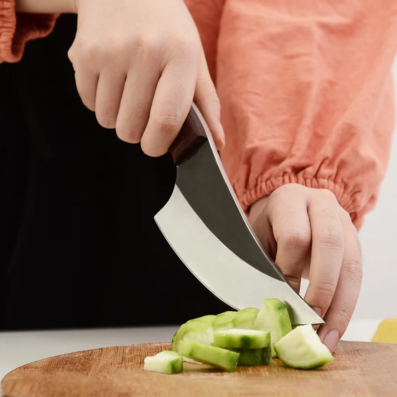 Cuchillo de carnicero de Cocina Manual de Forjado de Hueso de Pescado Cepilladora de 5.5 Pulgadas con Mango de Madera del Hogar de la Cocina de la Cocina de la Herramienta con un juego de cuchillas 5