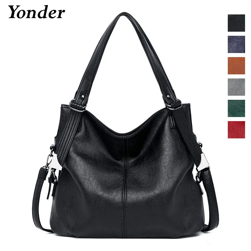 Yonder marca de las mujeres de la moda bolsas de hombro bolso de mujer de cuero genuino bolsos de mano de las señoras bolsos de alta calidad de gran bolso saco una de las principales 5