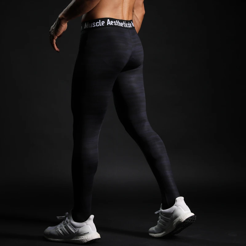 Mens Compresión Medias de las Polainas de Jogging, Running Deporte Gimnasio Fitness Pantalones de secado Rápido Pantalones de Entrenamiento de Yoga del Entrenamiento de MMA Deportivos 5