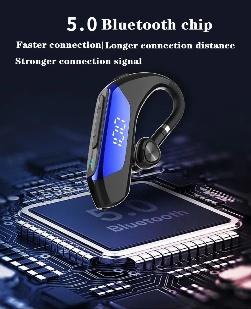 Nuevo Auricular Bluetooth 5.0 Auricular de manos libres de Auriculares de la Pantalla LED de 9D Estéreo para Auriculares de botón del Auricular Para el iPhone xiaomi 5