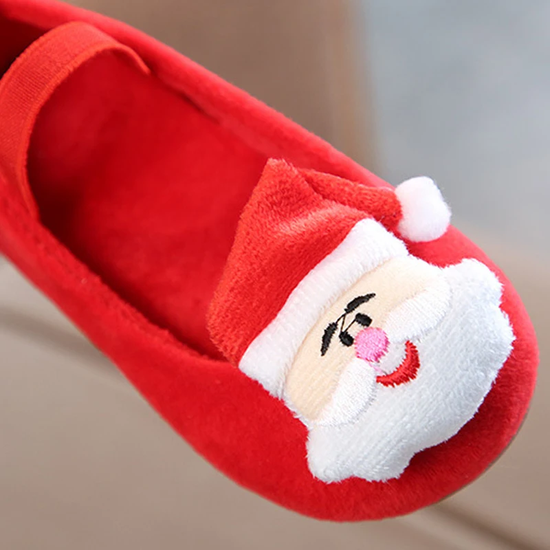 Niña de la Navidad Zapatos de Regalo de Navidad de Invierno Cálido Santa Claus antideslizante zapatillas Lindo de Navidad Bebé Cubierta Suave de los Zapatos de los Niños 5