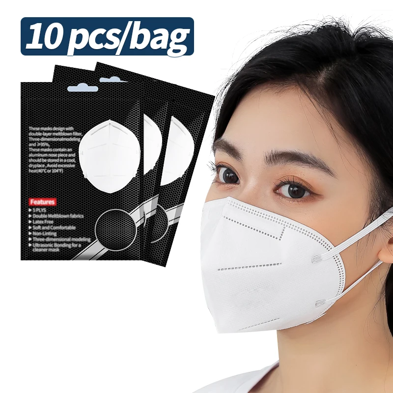 100Pcs Mascarilla Anti Polvo Bacteriana Máscara de 5-Capa a prueba de Polvo Protector 95% de Filtración de la Boca de Mufla Cubierta 5