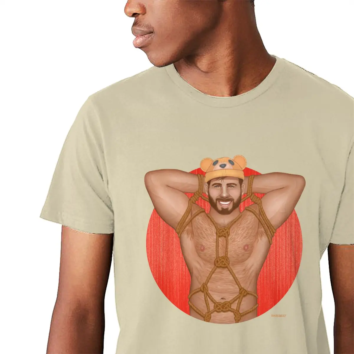 Unisex Camiseta Kinky Oso Gay del Oso de Arte Orgullo LGBT Suave Impresión de Gráficos Hombre del O-cuello Retro T-shirt 5
