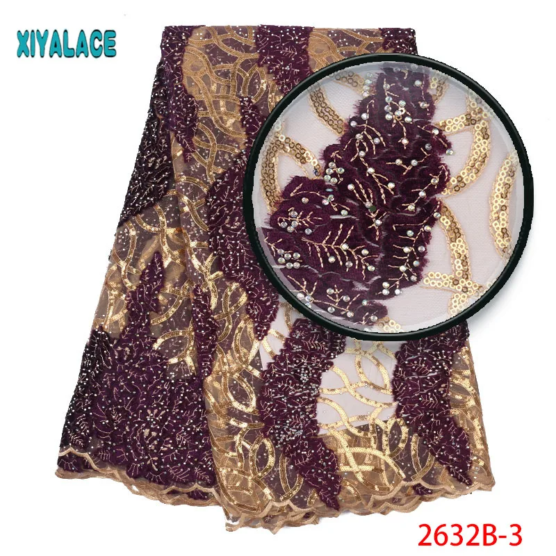 Última encaje de tul tejido de alta quaity lentejuelas de oro bordado de encaje de áfrica tela de encaje para áfrica francesa de la tela de encaje 2632b 5