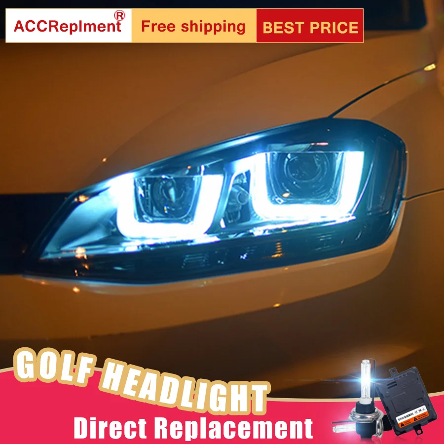 2Pcs LED de los Faros delanteros Para VW Golf 7 2013-led luces del coche Angel eyes de xenón HID KIT de faros Antiniebla Luces Diurnas LED 5