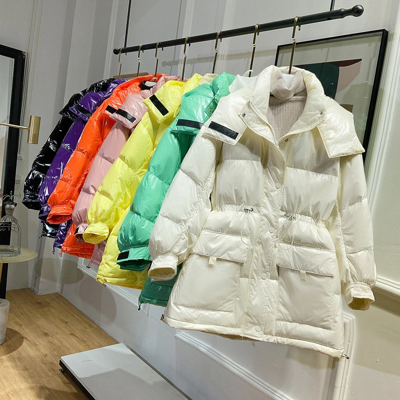 Chaqueta de invierno de las Mujeres de la capa de Streetwear 2020 de gran tamaño de alta calidad de 90% pato blanco suelto gruesa caliente abajo chaqueta Para las Mujeres YR86 5