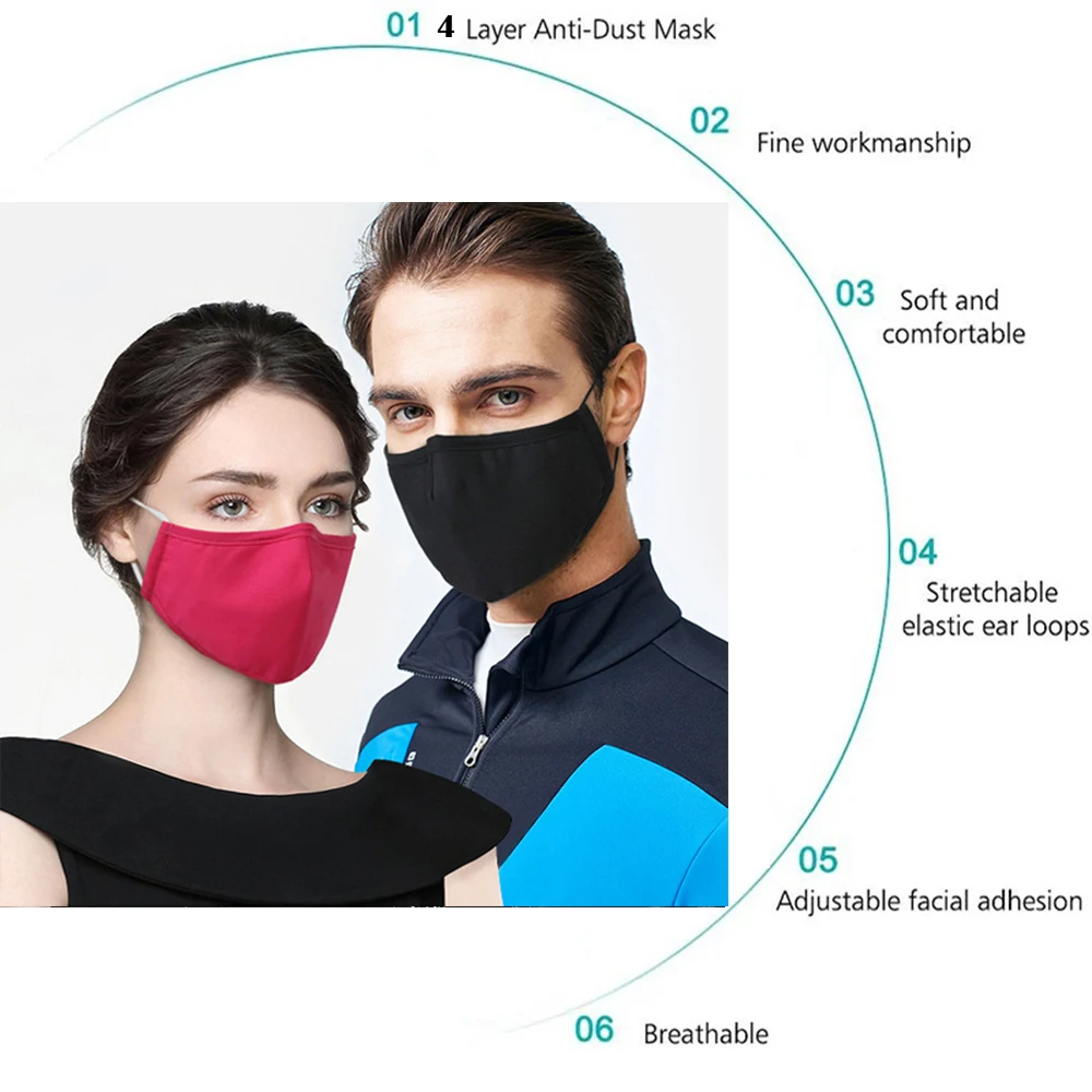 Lavable Reutilizable de la Boca de la Máscara de Filtro Anti Neblina de Polvo Máscara Unisex Childrent PM2.5 Transpirable Esponja En La Boca De Protección Del Respirador Q30 5