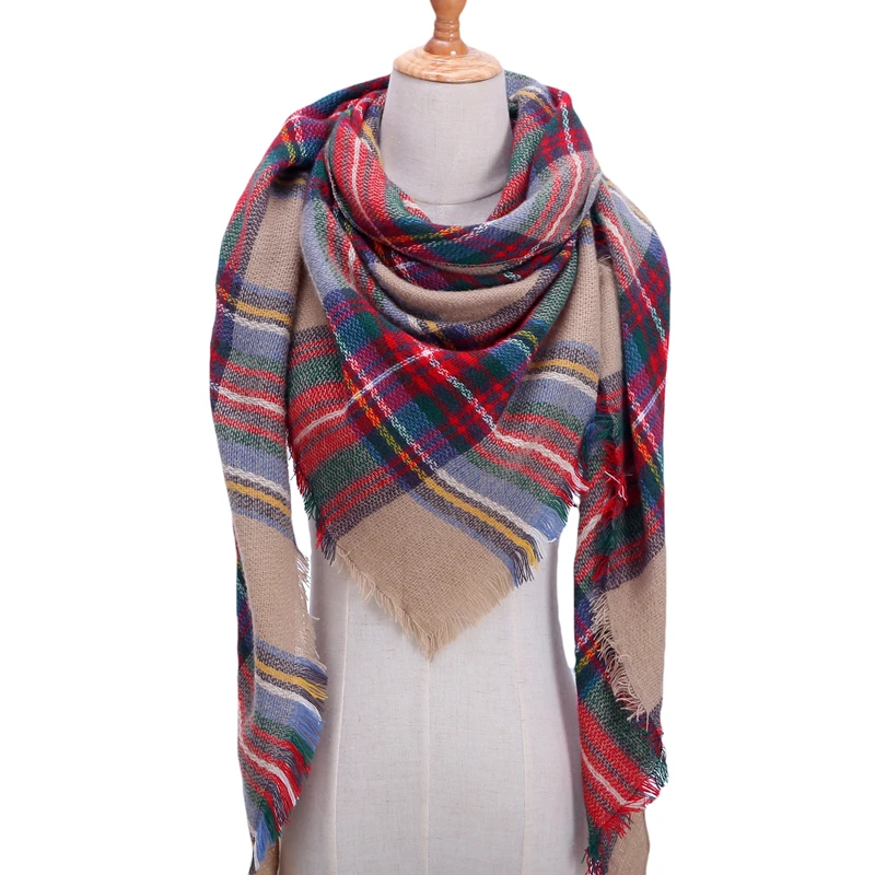 El diseñador de 2020 punto de la primavera de invierno de las mujeres de la bufanda a cuadros caliente de cachemira bufandas chales de lujo de la marca en el cuello pañuelo pashmina señora envoltura 5