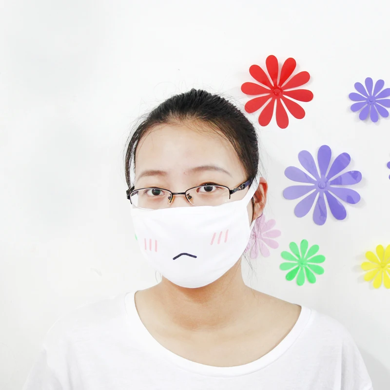 5Pcs/lot Lindo Anti del Polvo de Algodón en la Boca de la Máscara de Anime de dibujos animados de Mufla Cara Emoticon Masque Lavable Reutilizable de la Moda de la Boca de la Máscara 5