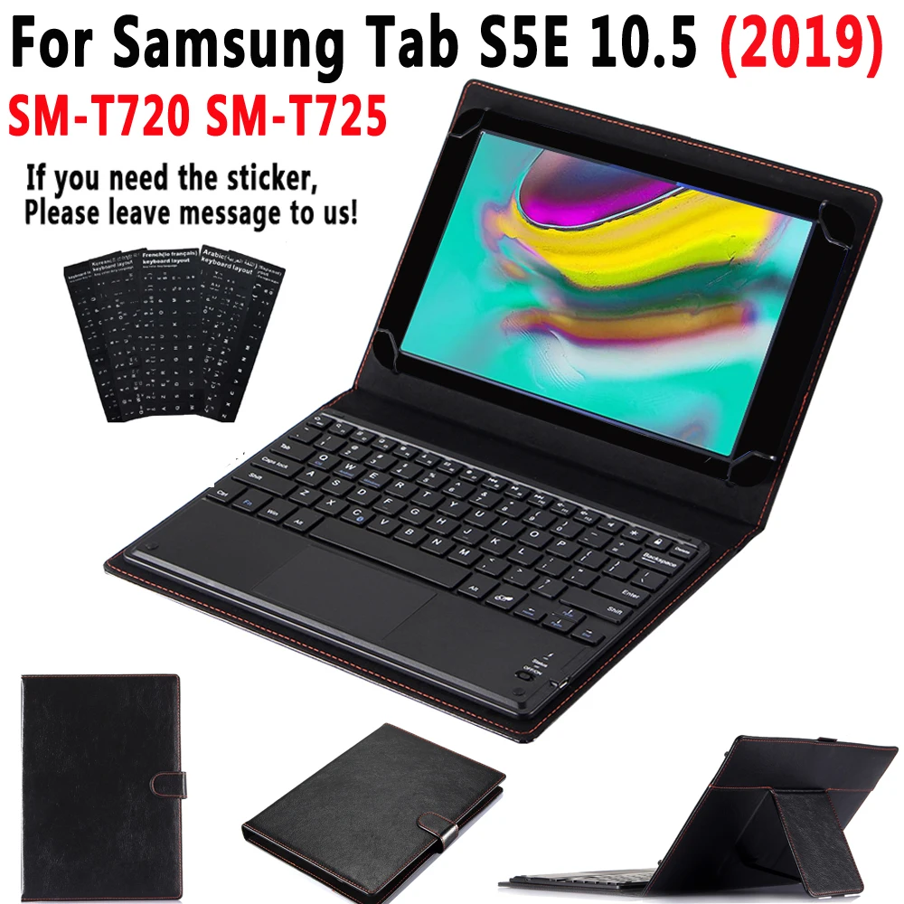 TouchPad Keyboard Case para Samsung Galaxy Tab S5E 10.5 2019 SM-T720 SM-T725 T720 T725 de Cuero elegante de la Cubierta de Separar Teclado+Lápiz 5